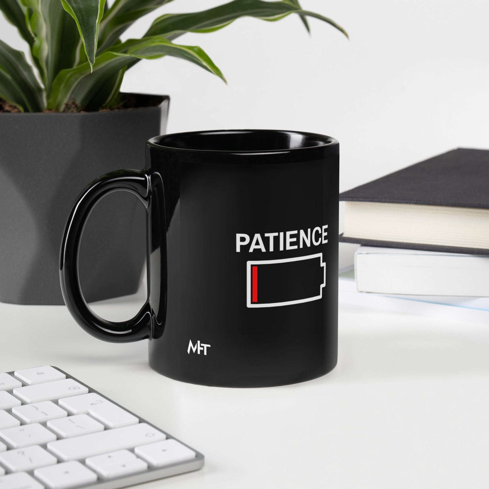 Patience - Black Glossy Mug by DarkByteGear