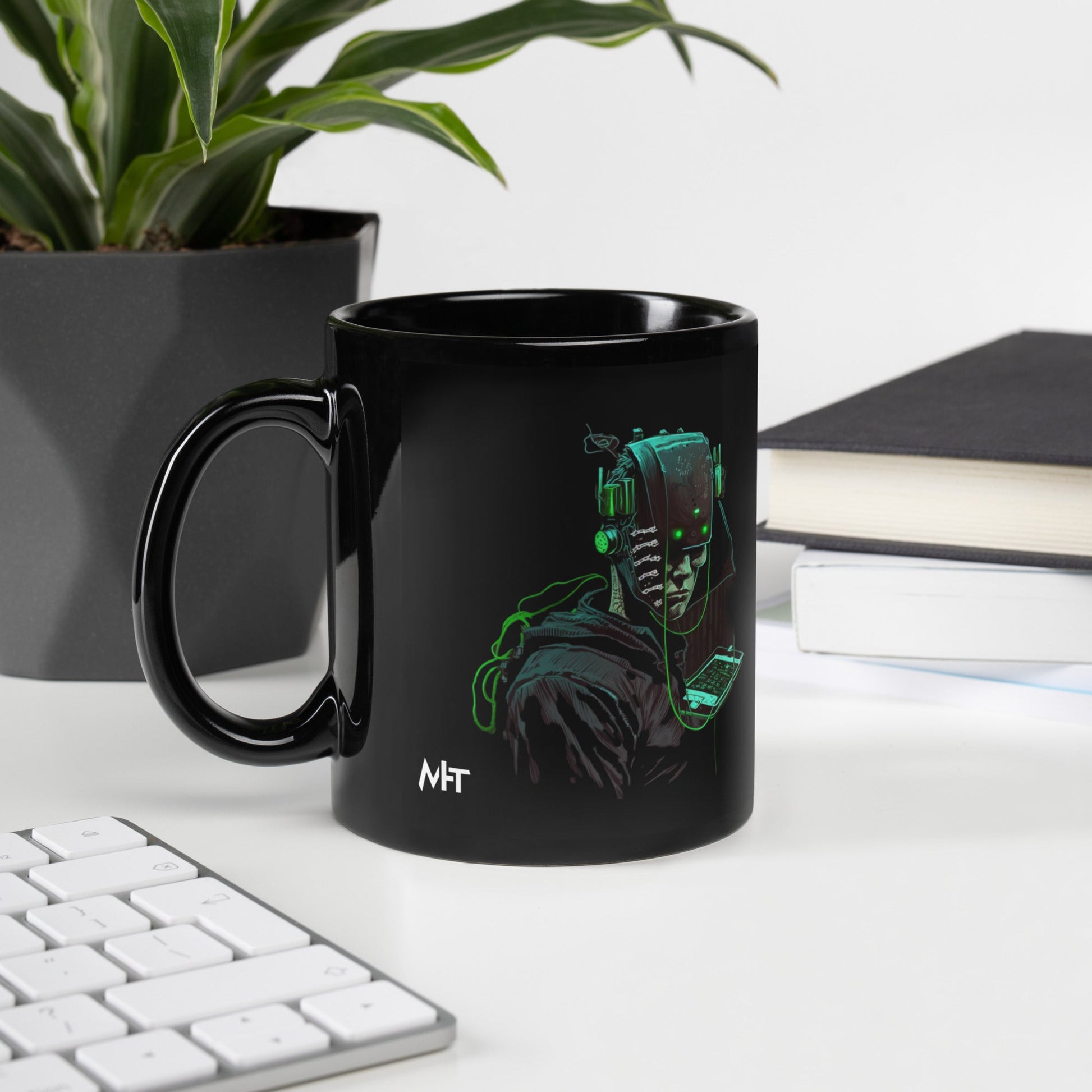 CyberWare Assassin V9 - Black Glossy Mug by DarkByteGear