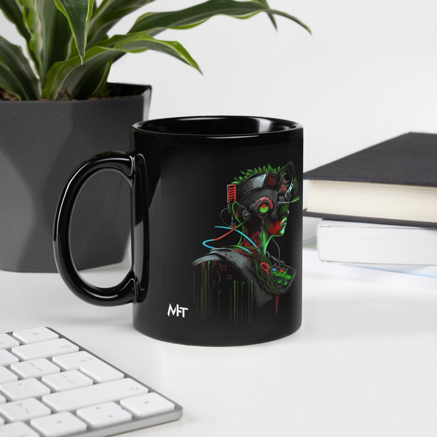 CyberWare Assassin V17 - Black Glossy Mug by DarkByteGear