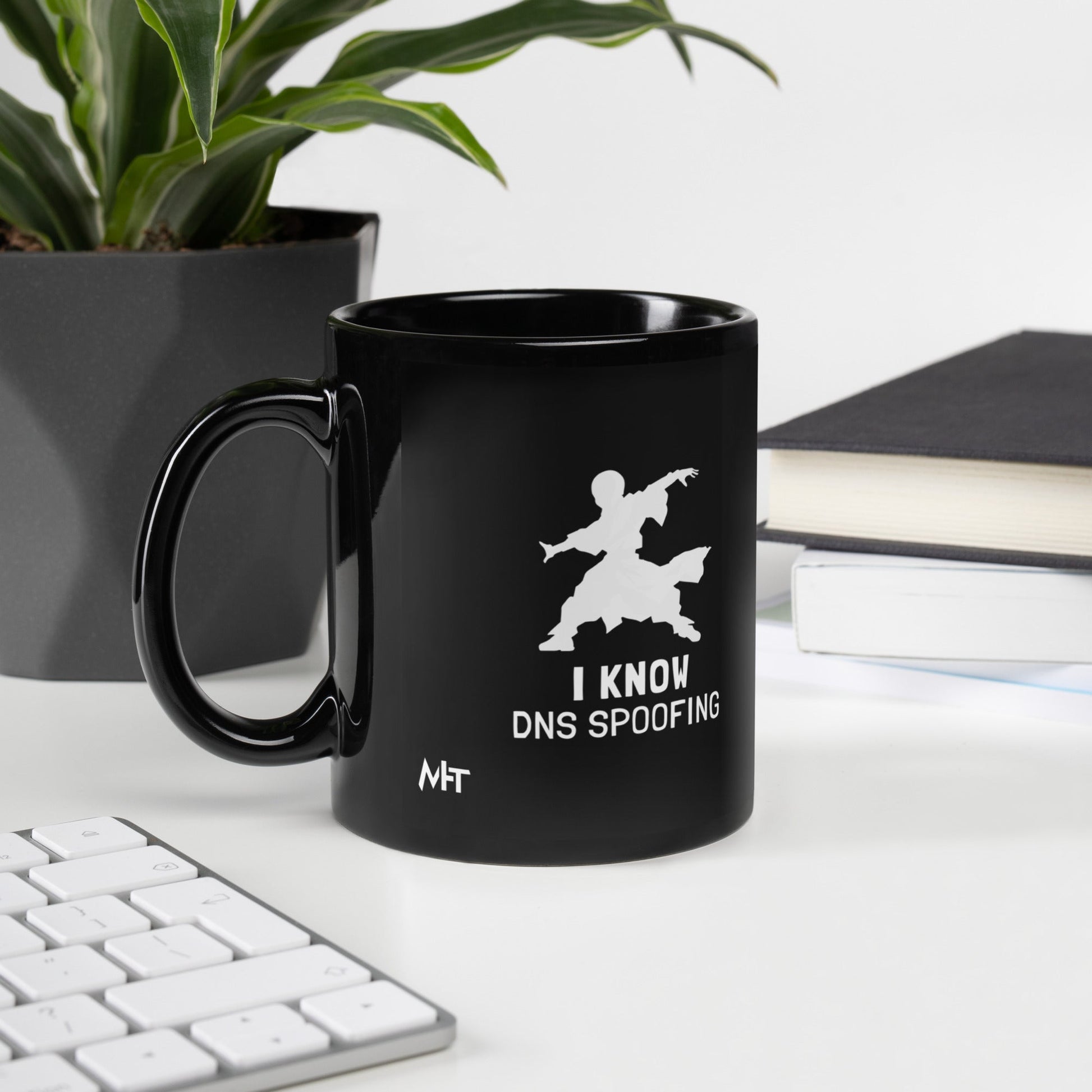 I Know DNS Spoofing - Black Glossy Mug by DarkByteGear