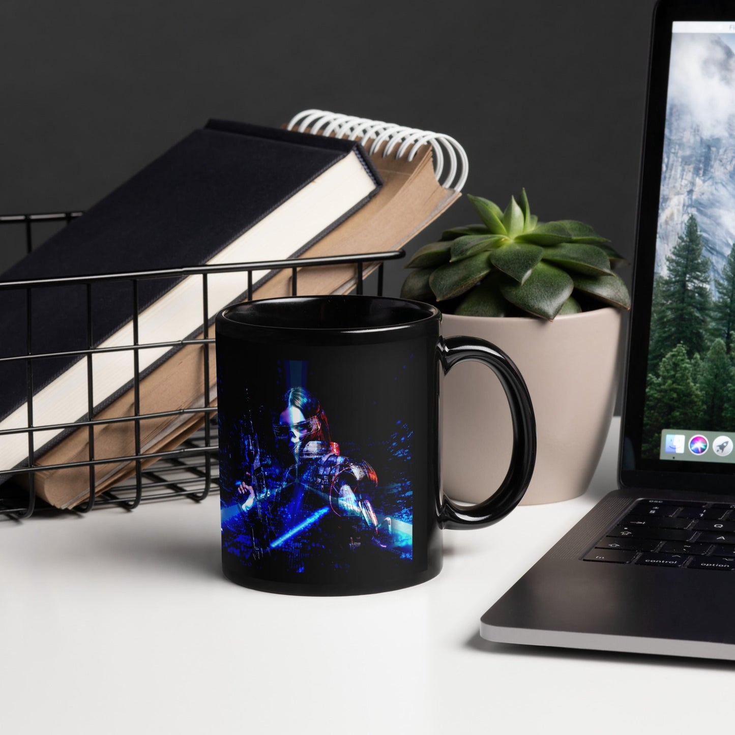 Cyberware Sentinel v1.0 - Black Glossy Mug by DarkByteGear