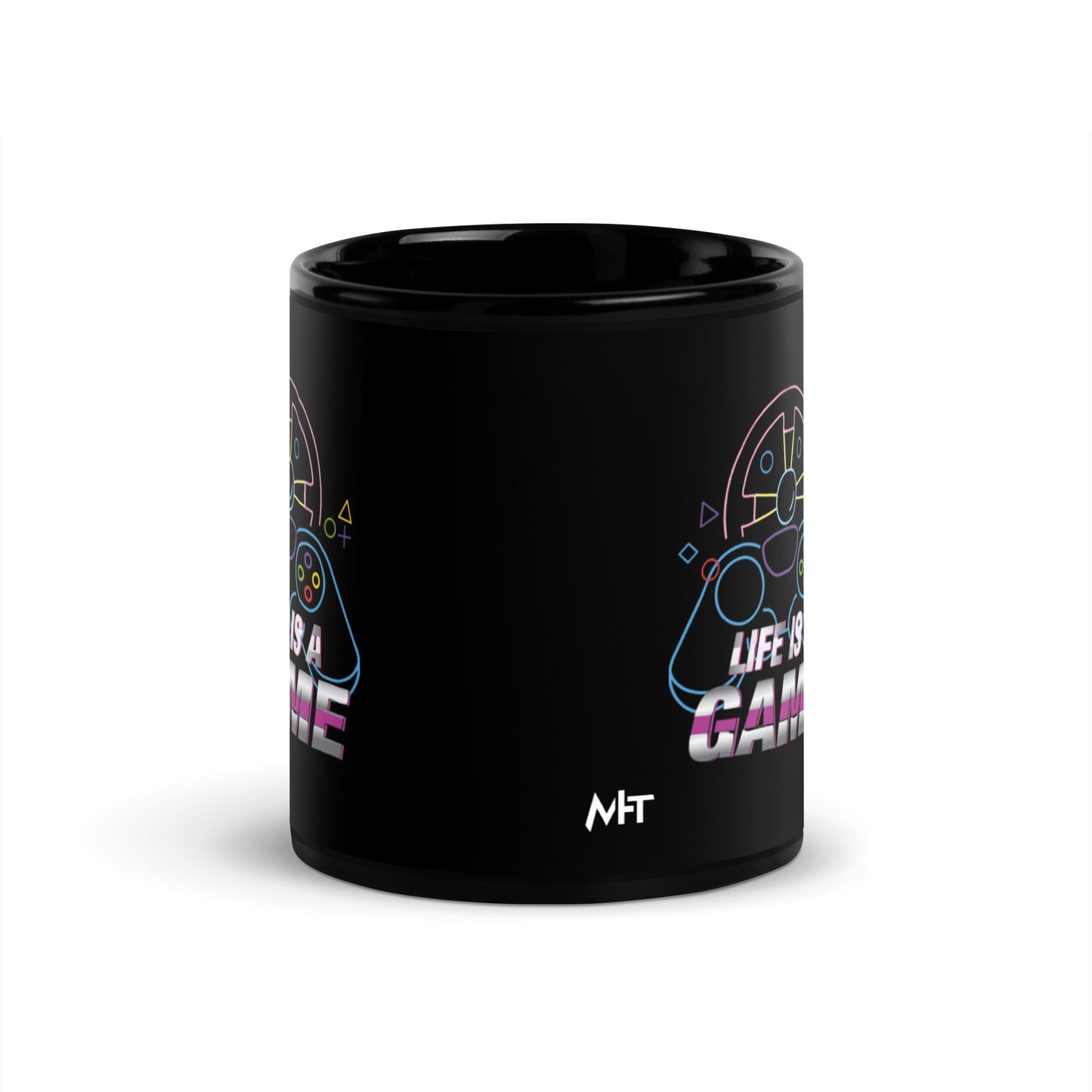 Life is a Game - Black Glossy Mug by DarkByteGear