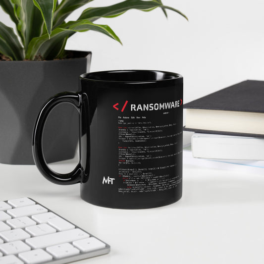 Ransomware v1 - Black Glossy Mug by DarkByteGear