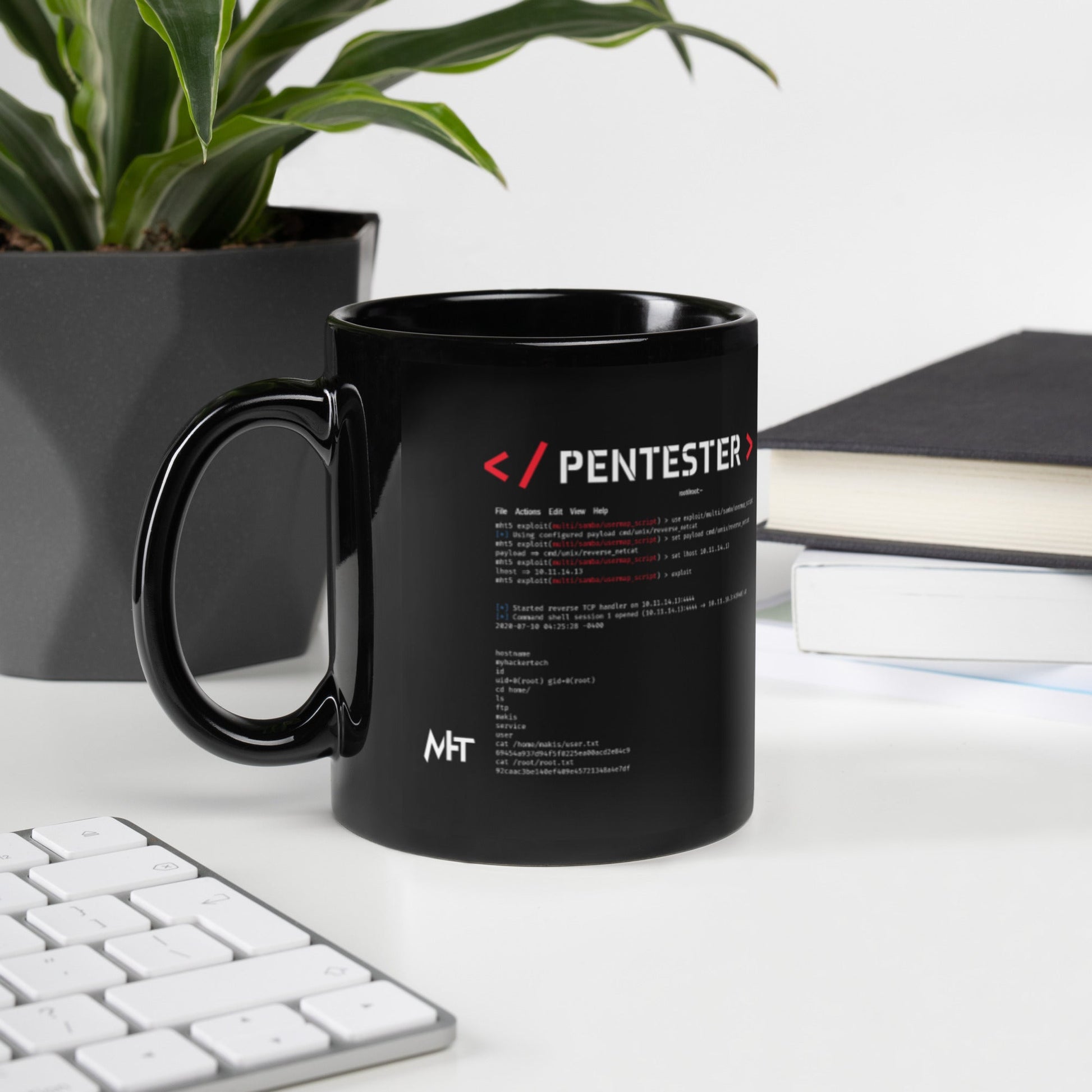 Pentester v1 - Black Glossy Mug by DarkByteGear