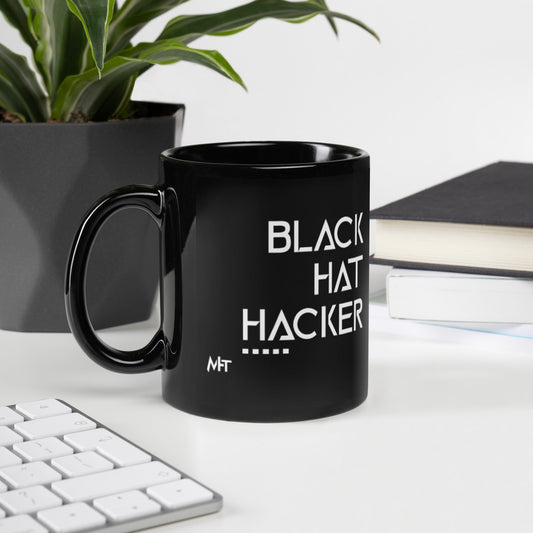 Black Hat Hacker v1 - Black Glossy Mug by DarkByteGear