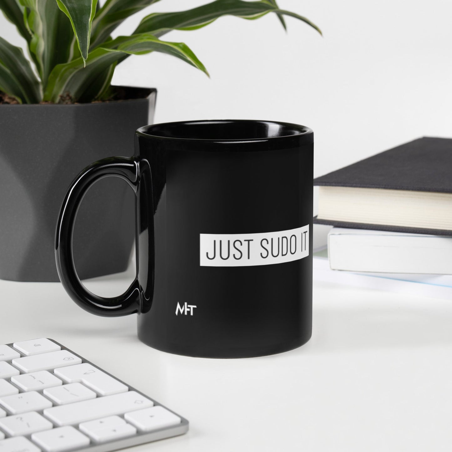 Just sudo it - Black Glossy Mug by DarkByteGear