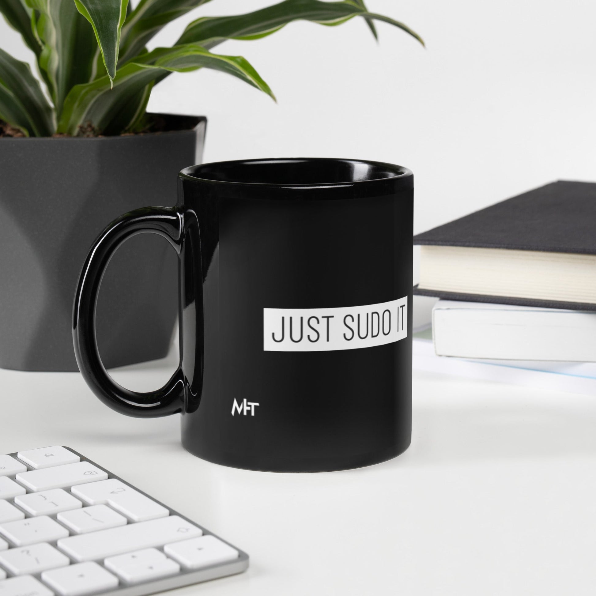 Just sudo it - Black Glossy Mug by DarkByteGear