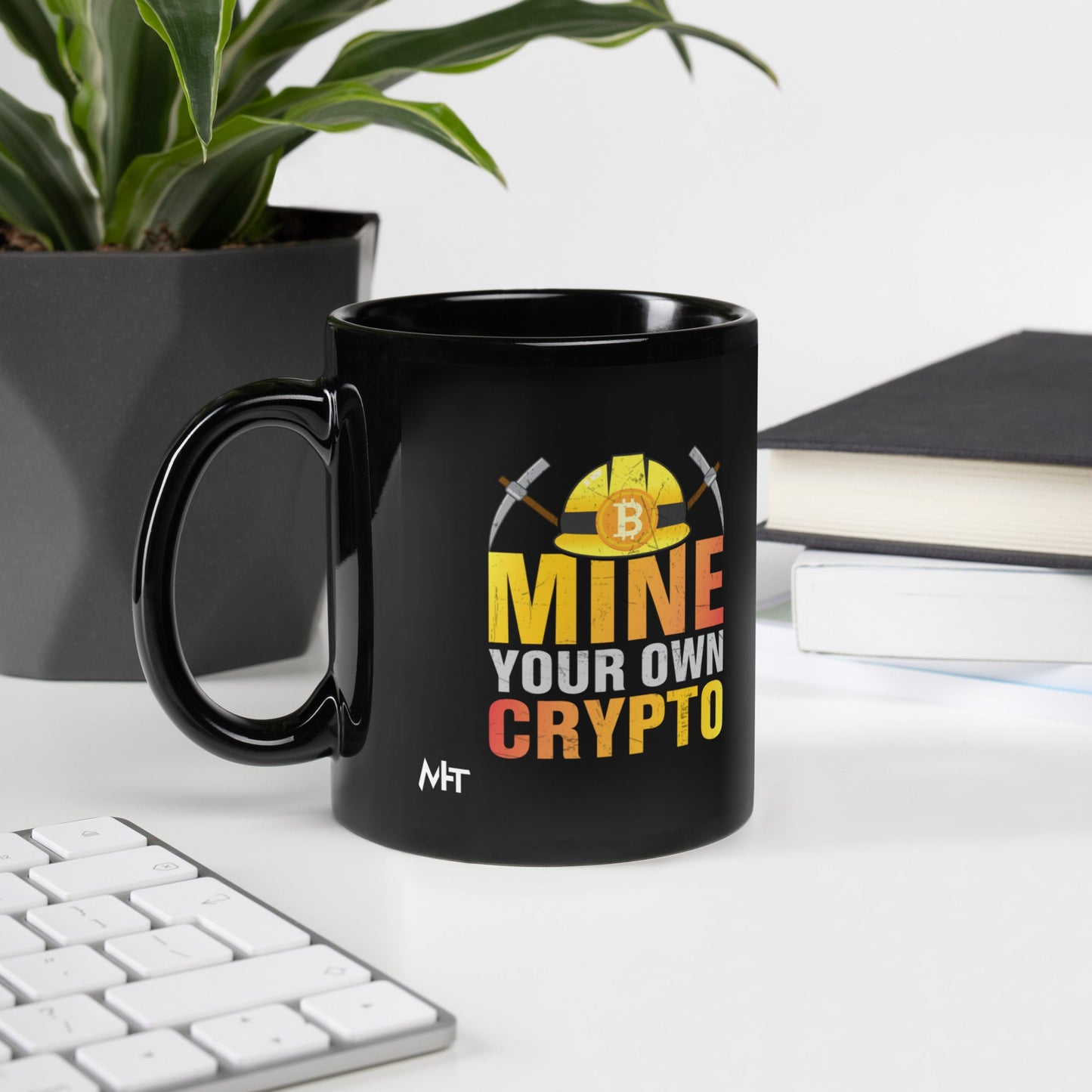 Mine your own Crypto - Black Glossy Mug by DarkByteGear