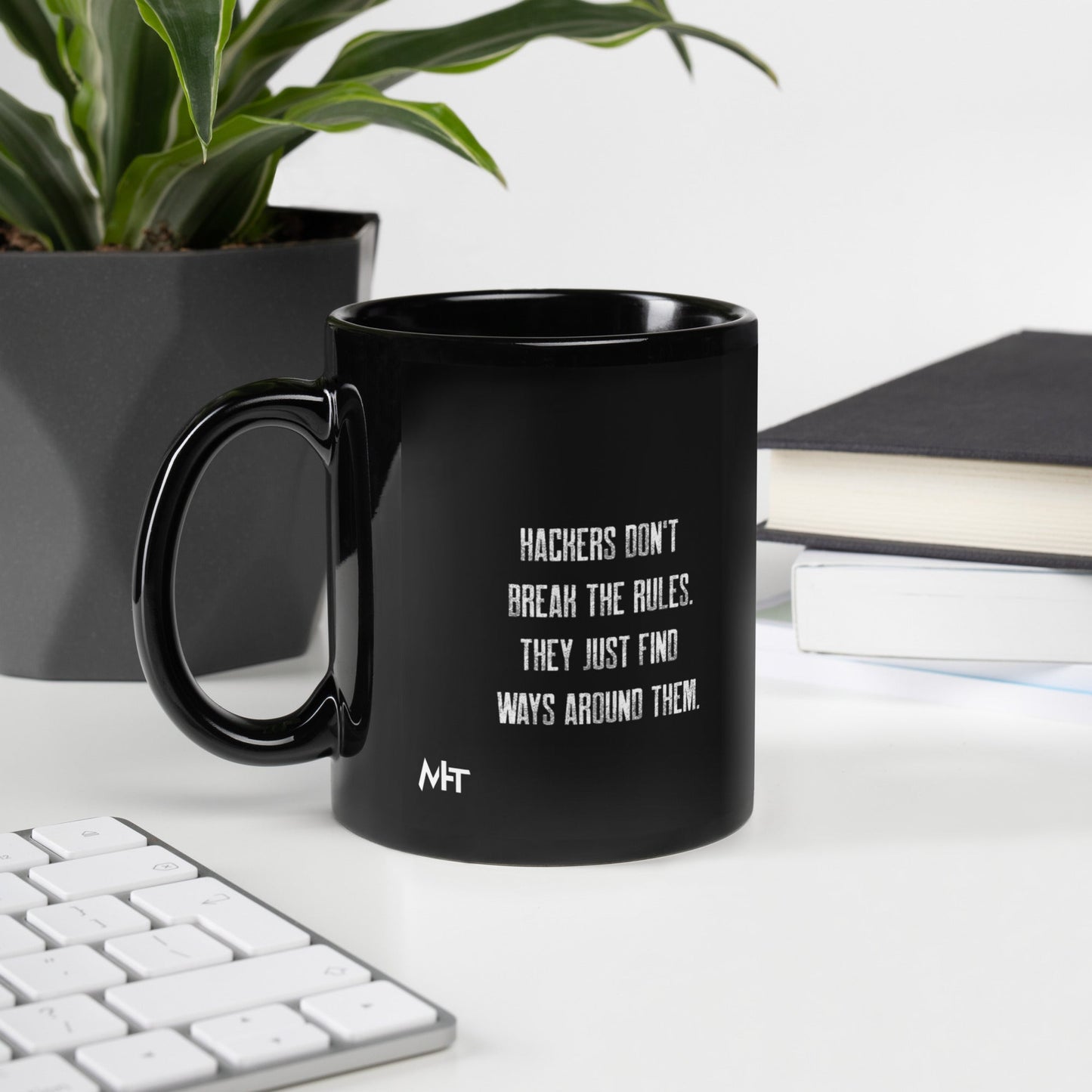 Hackers don't break the rules, they just find ways around them V1 - Black Glossy Mug by DarkByteGear