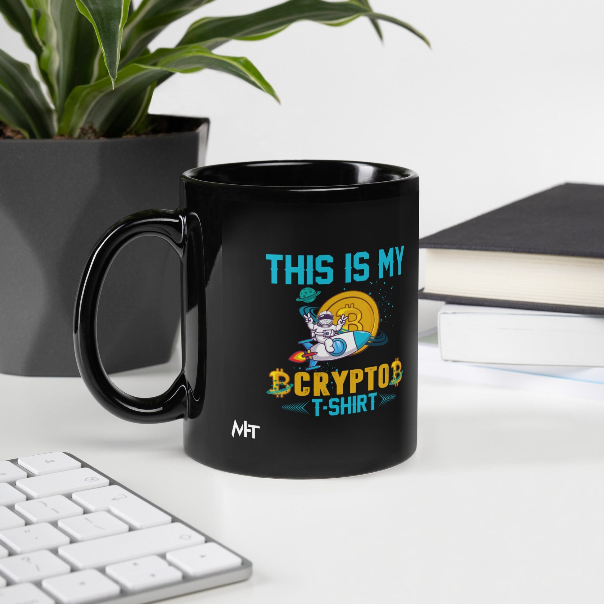 This is my Crypto T-shirt with Turtle Ninja and Missile - Black Glossy Mug by DarkByteGear