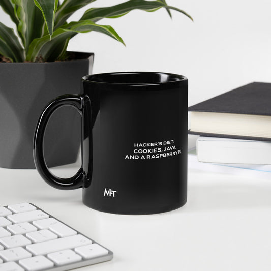 Hackers diet : Cookies, Java and a Raspberry Pi V2 - Black Glossy Mug by DarkByteGear
