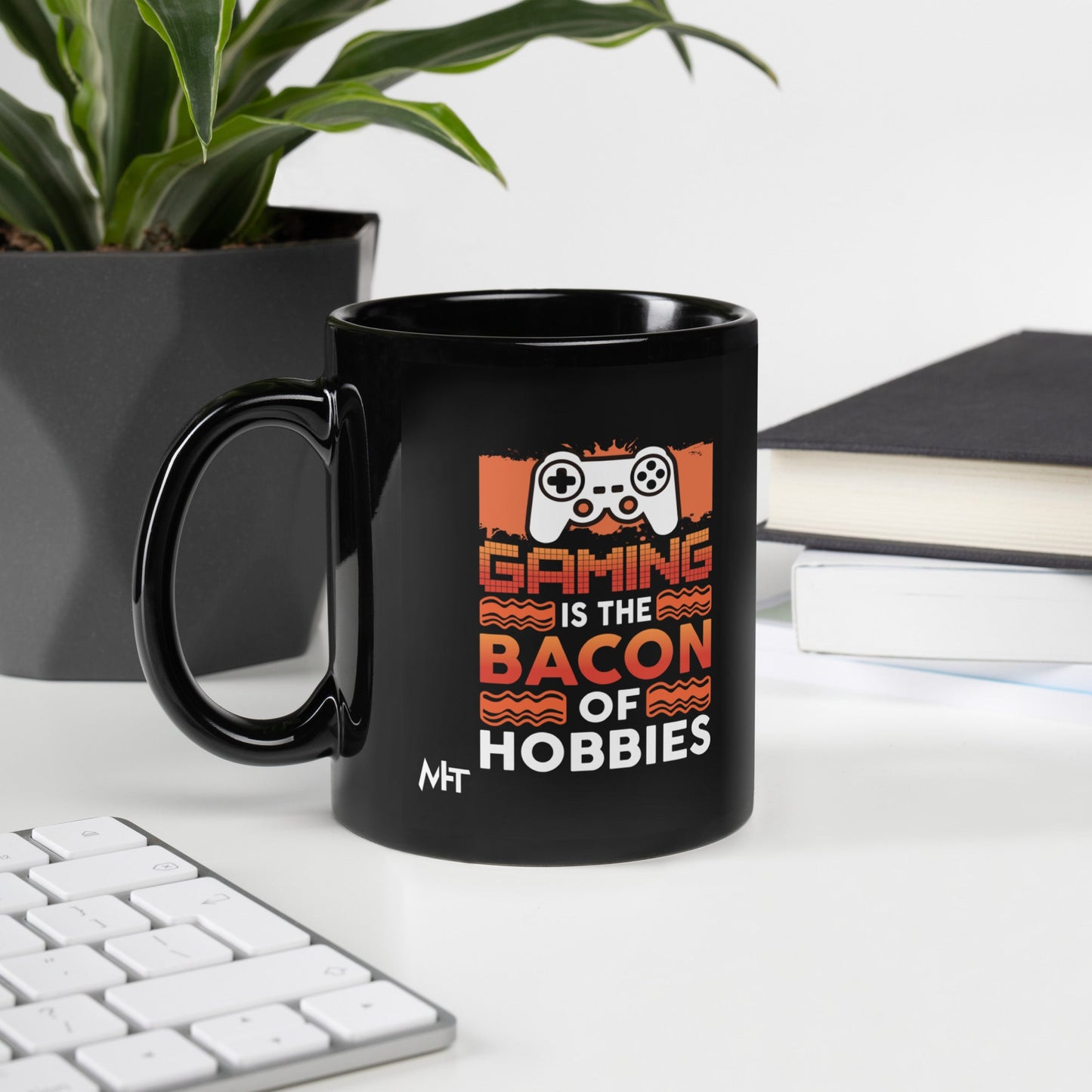 Gaming is the Bacon of Hobbies - Black Glossy Mug by DarkByteGear