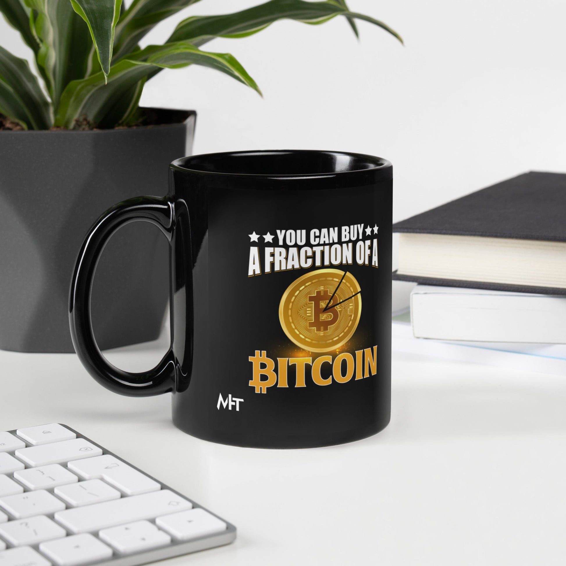 You can Buy a Fraction of a Bitcoin - Black Glossy Mug by DarkByteGear