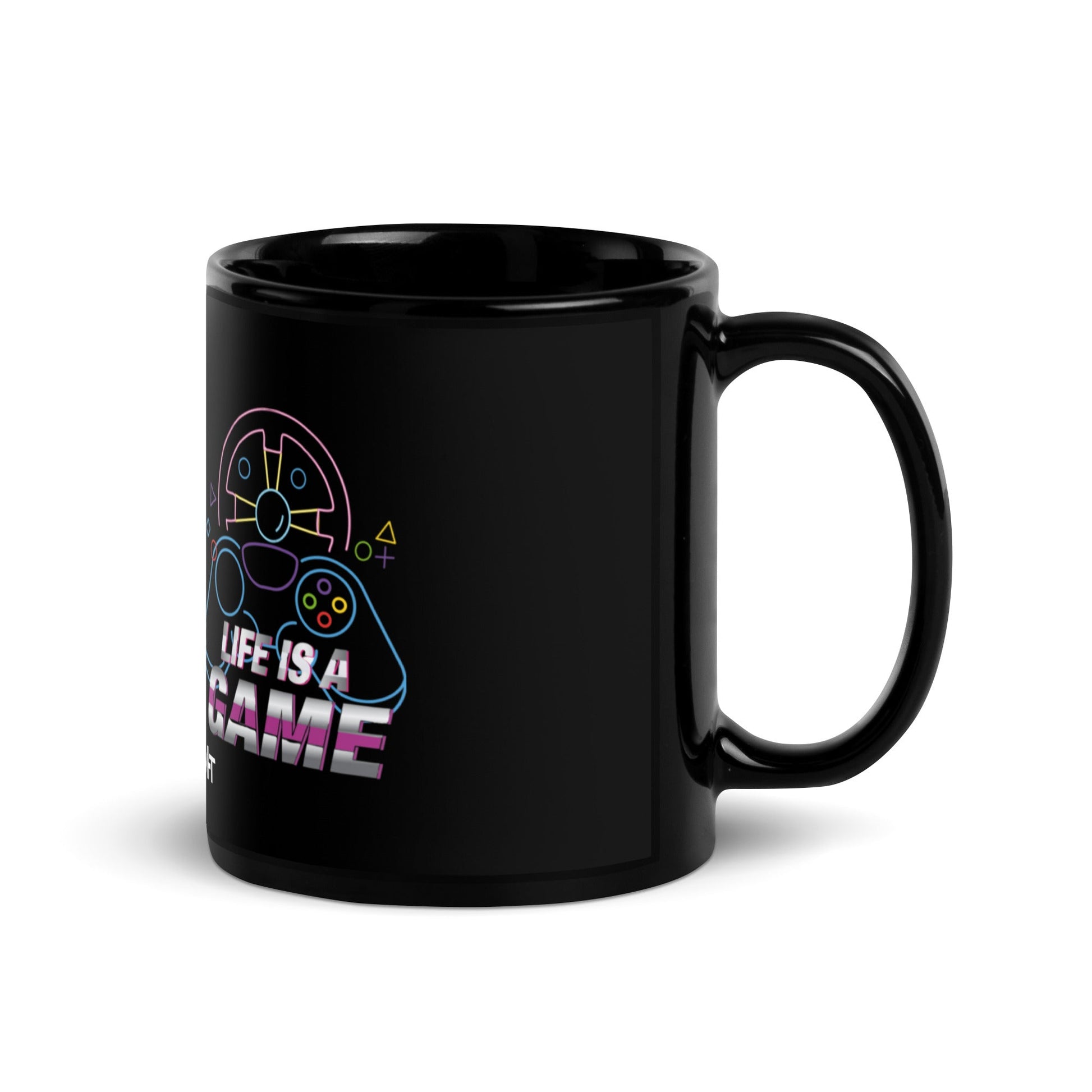 Life is a Game - Black Glossy Mug by DarkByteGear