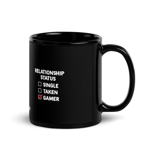 Relationship Status : Gamer - Black Glossy Mug by DarkByteGear