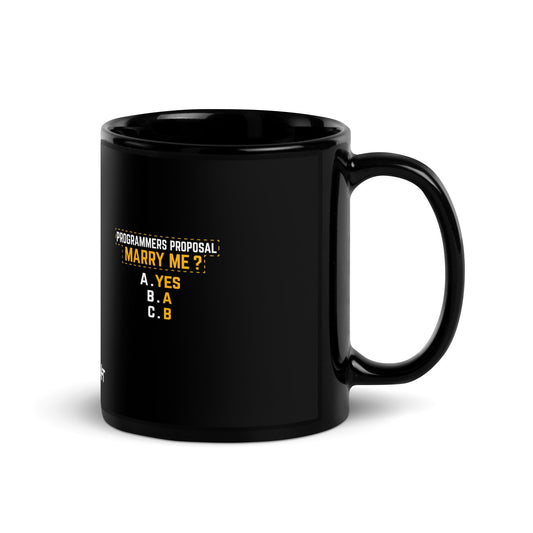 Programmers' Proposal - Black Glossy Mug by DarkByteGear