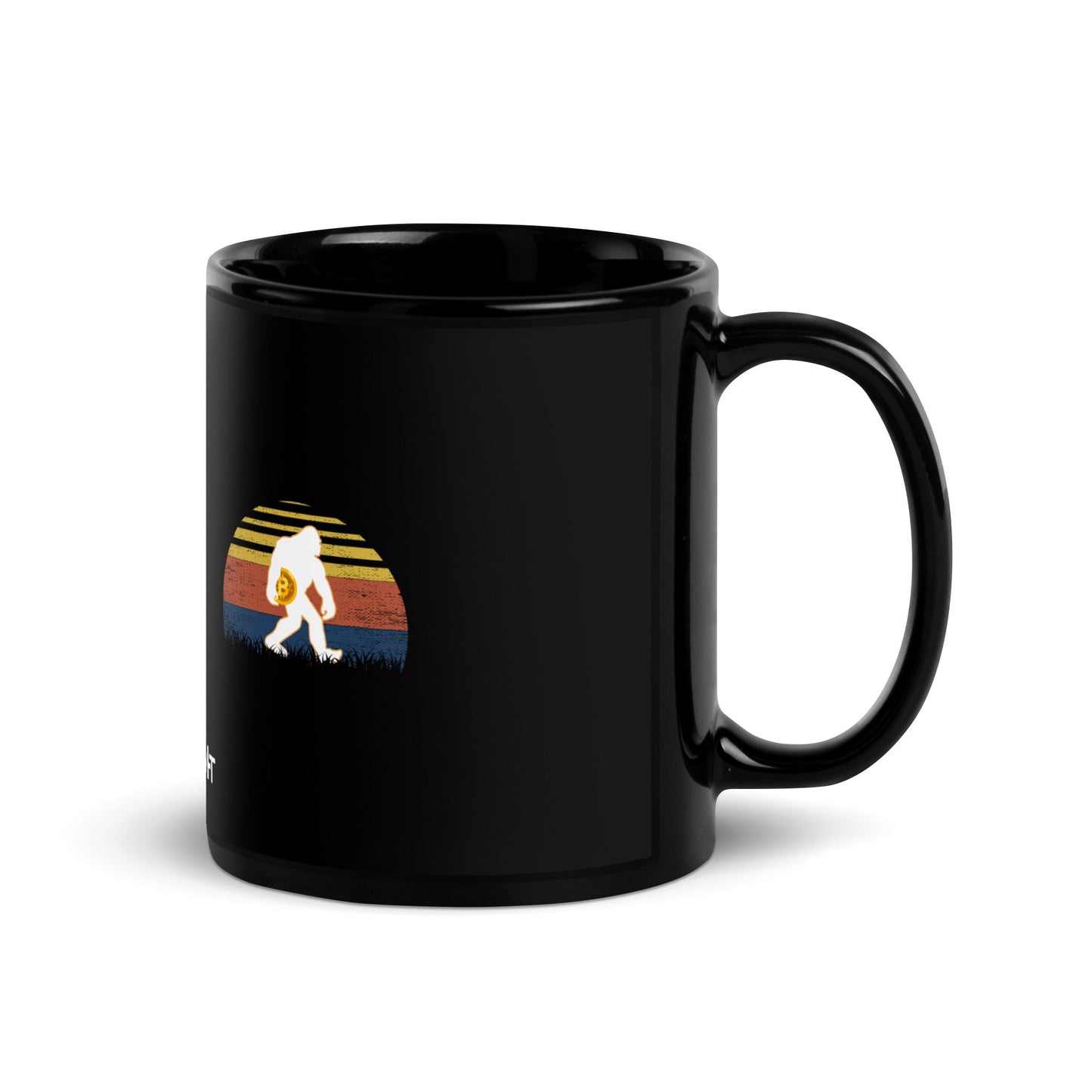 Retro Bitcoin - Black Glossy Mug by DarkByteGear