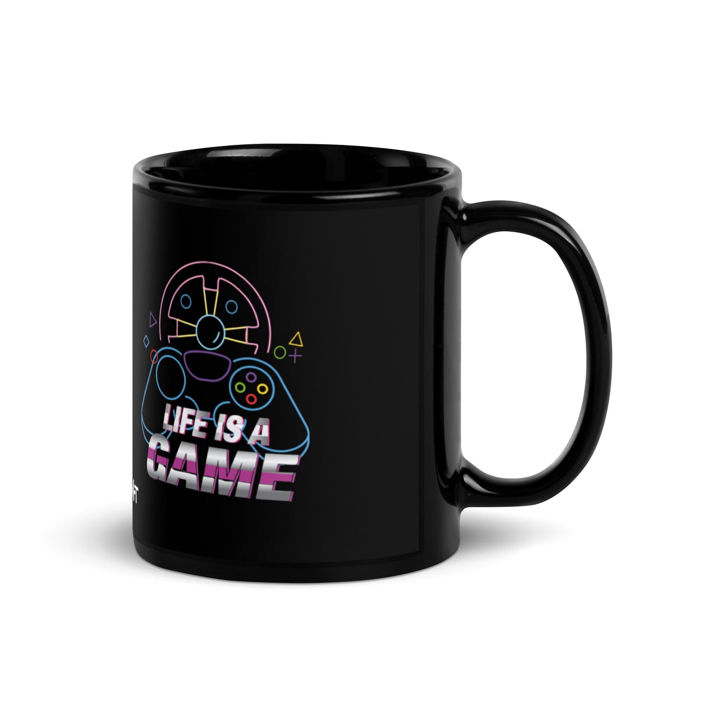 Life is a Game - Black Glossy Mug by DarkByteGear