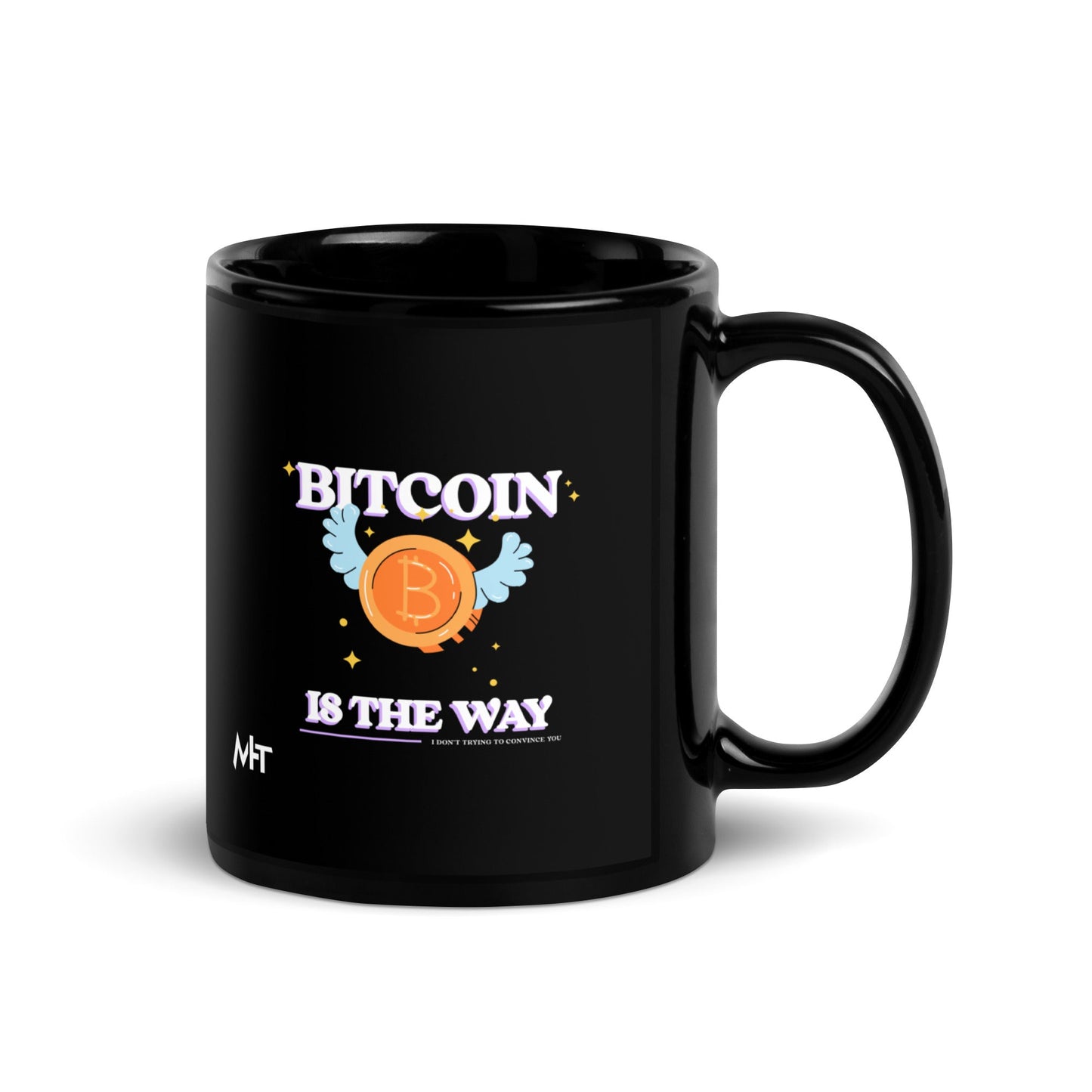 Bitcoin is the way - Black Glossy Mug by DarkByteGear