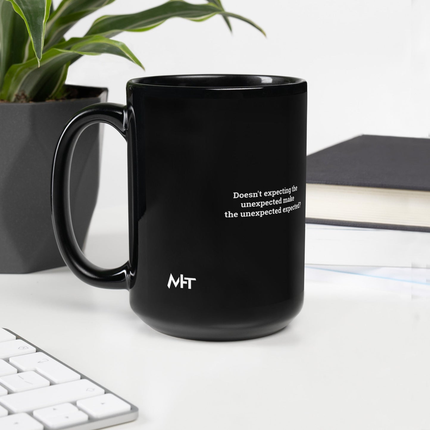 Doesn't expecting the unexpected make the unexpected expected - Black Glossy Mug by DarkByteGear