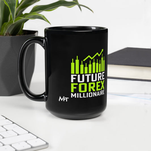 Future Forex Millionaire - Black Glossy Mug by DarkByteGear