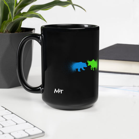 Bearish And Bullish (DB) - Black Glossy Mug by DarkByteGear