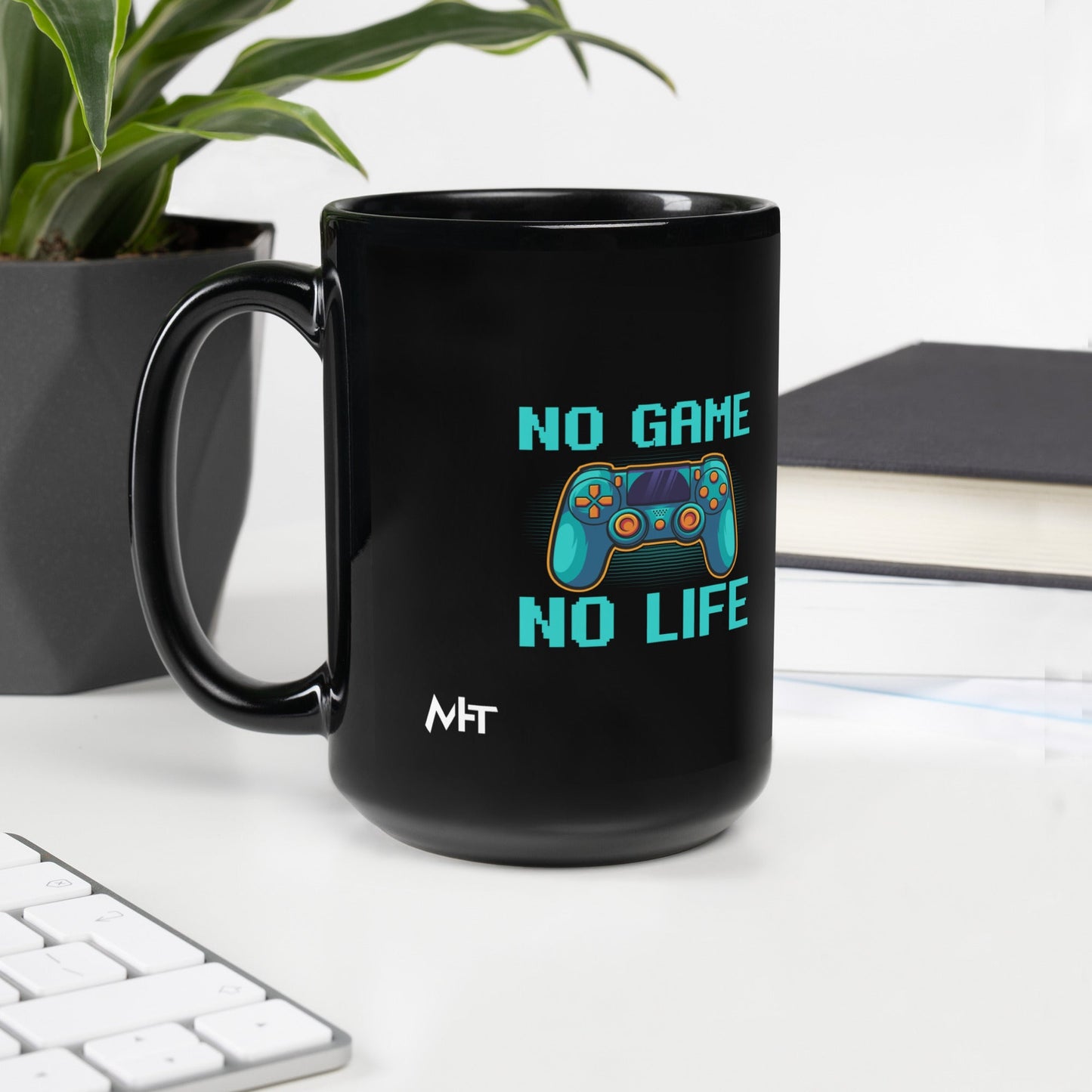 No Game; No Life - Black Glossy Mug by DarkByteGear