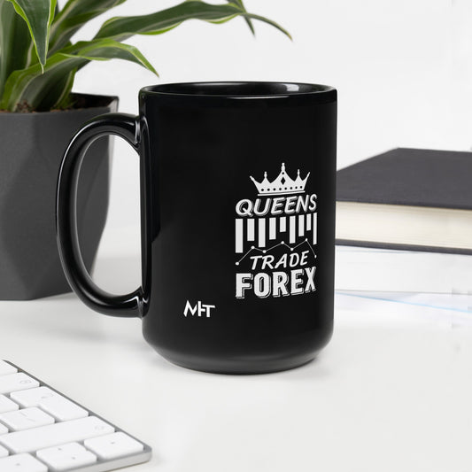 Queens Trade Forex - Black Glossy Mug by DarkByteGear