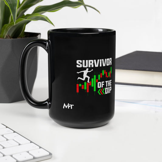 Survivor of the Dip - Black Glossy Mug by DarkByteGear