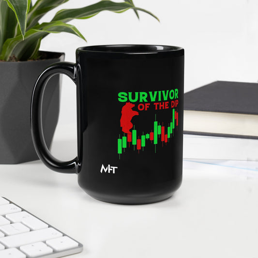 Survivor of the Dip V1 - Black Glossy Mug by DarkByteGear