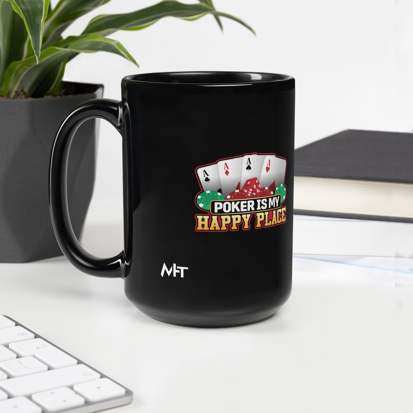 Poker Dad is like a Normal Dad but much Cooler - Black Glossy Mug by DarkByteGear