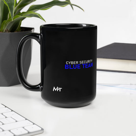 Cyber Security Blue team V4 - Black Glossy Mug by DarkByteGear