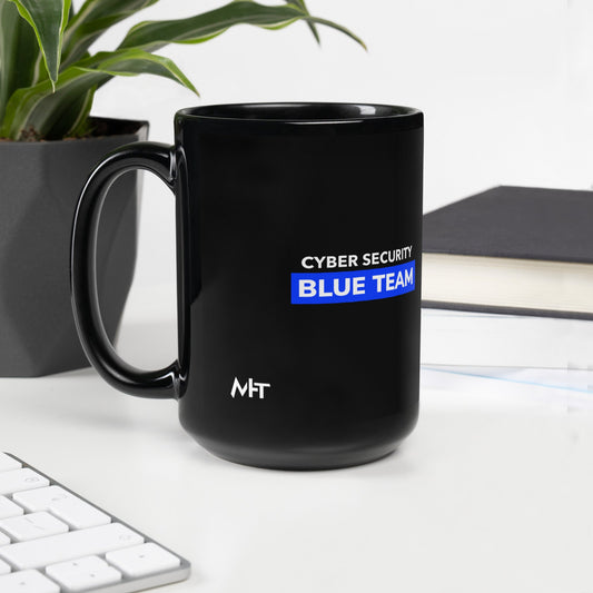 Cyber Security Blue Team V11 - Black Glossy Mug by DarkByteGear