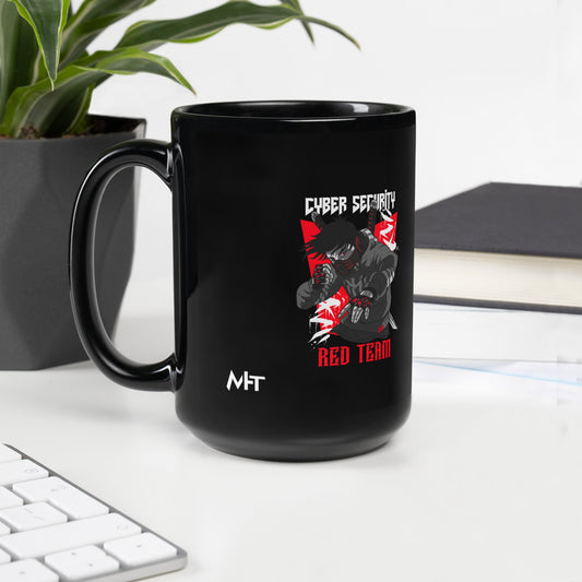 Cyber Security Red Team V3 - Black Glossy Mug by DarkByteGear