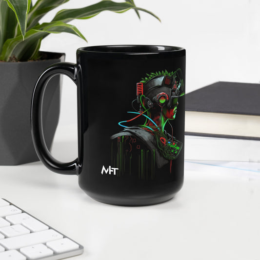 CyberWare Assassin V17 - Black Glossy Mug by DarkByteGear