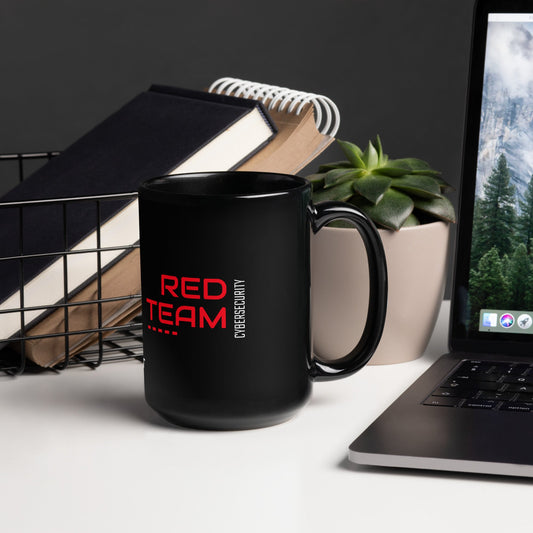 Cyber Security Red Team V14 - Black Glossy Mug by DarkByteGear