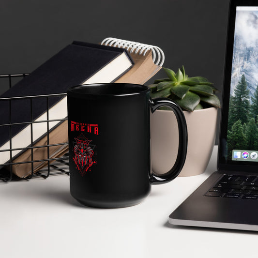 CyberWare Mecha - Black Glossy Mug by DarkByteGear