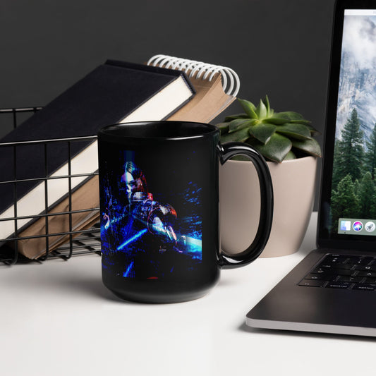 Cyberware Sentinel v1.0 - Black Glossy Mug by DarkByteGear