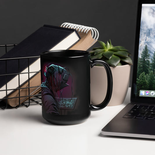 Cyberware assassin v3 - Black Glossy Mug by DarkByteGear