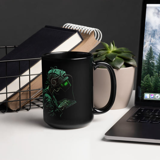 Cyberware assassin v8 - Black Glossy Mug by DarkByteGear