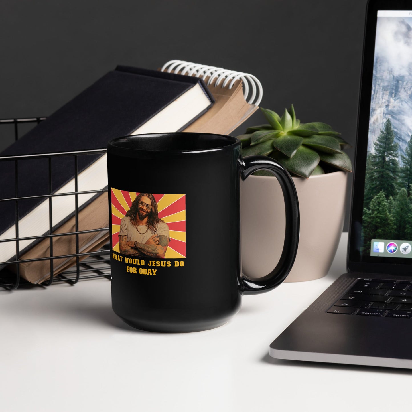 What would Jesus do for 0day v1 - Black Glossy Mug by DarkByteGear