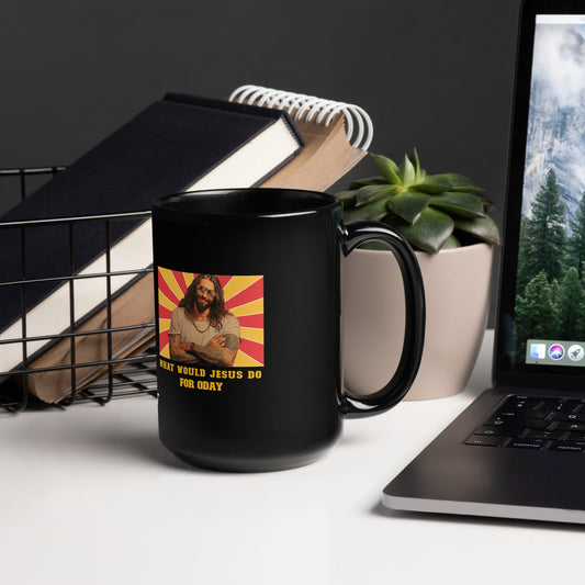 What would Jesus do for 0day v1 - Black Glossy Mug by DarkByteGear
