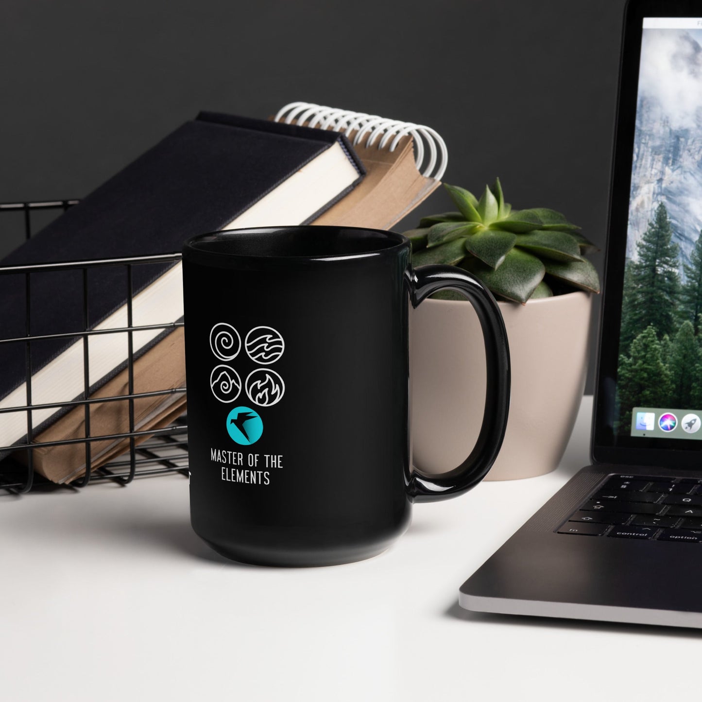 Master of Elements - Black Glossy Mug by DarkByteGear