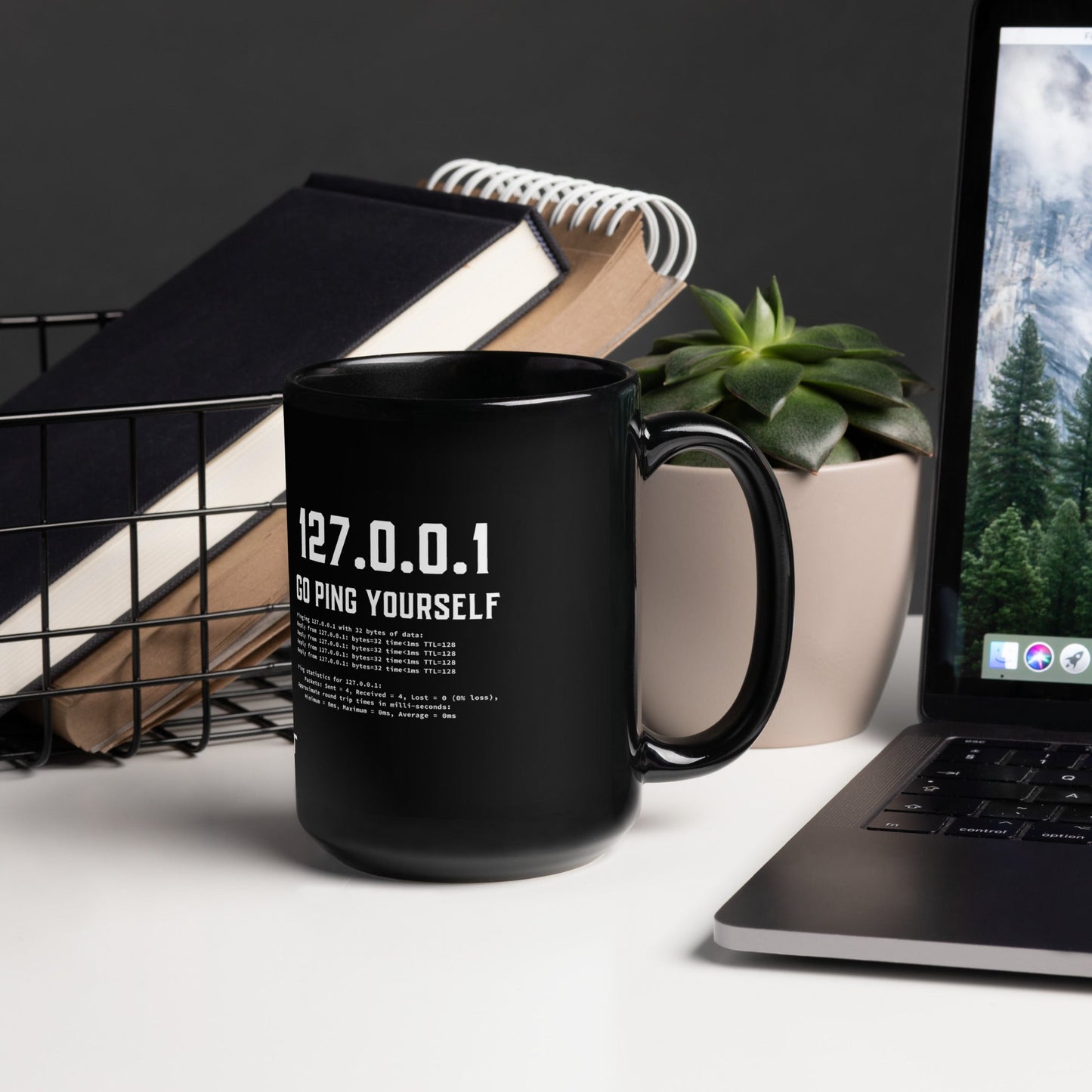 Go ping yourself - Black Glossy Mug by DarkByteGear