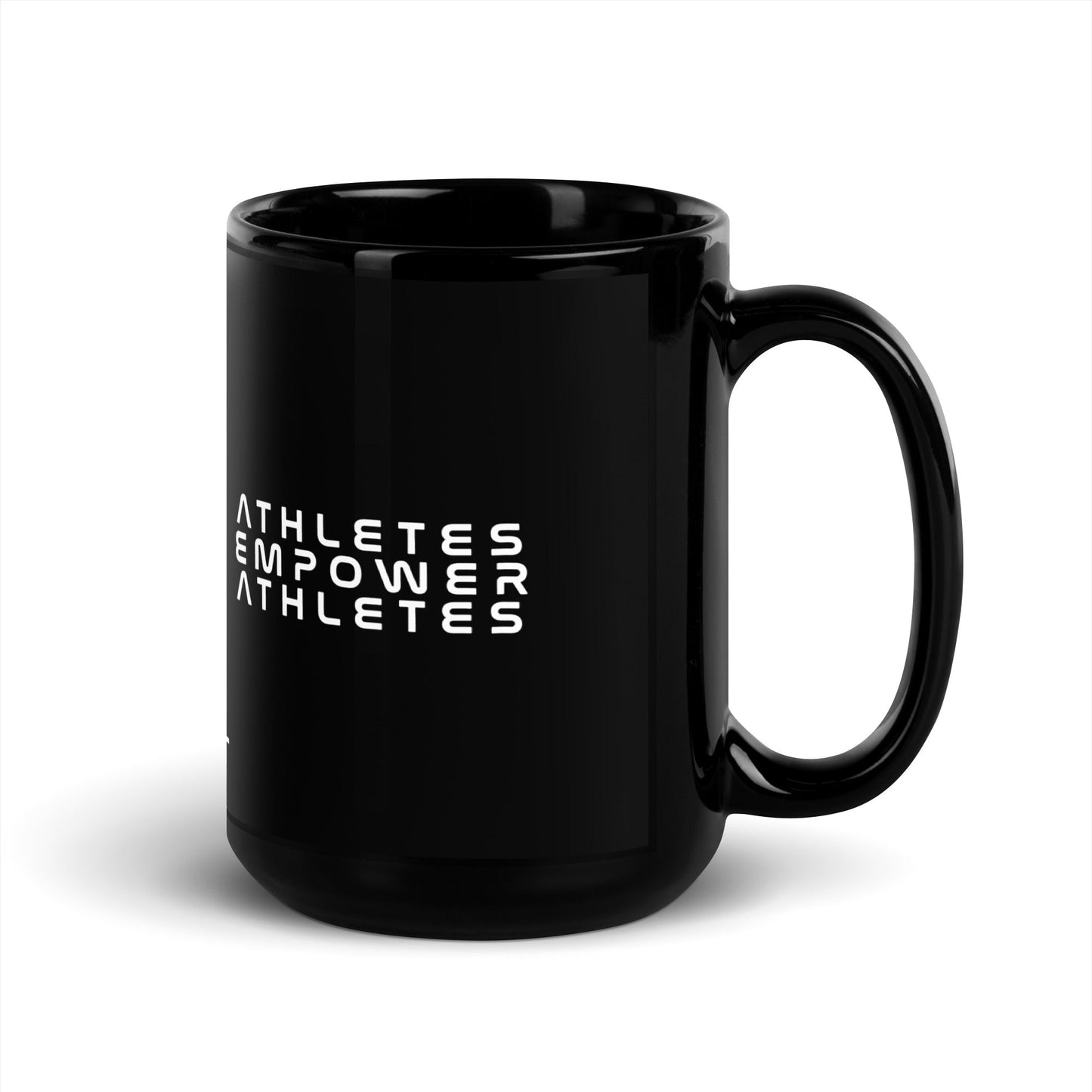 Athletes Empower Athletes - Black Glossy Mug by DarkByteGear