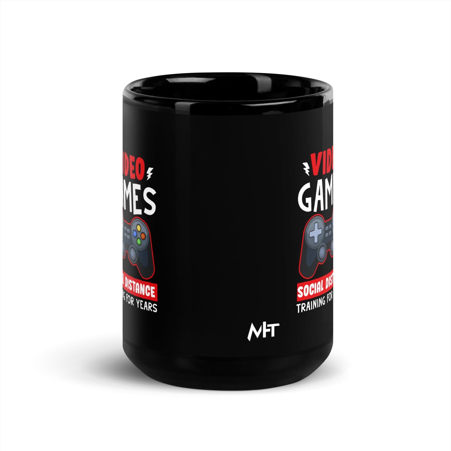 Video Games Social Distance Training for Years - Black Glossy Mug by DarkByteGear