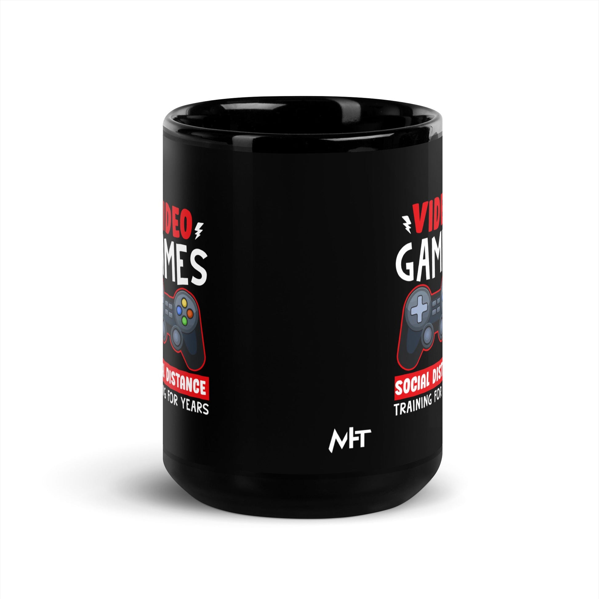 Video Games Social Distance Training for Years - Black Glossy Mug by DarkByteGear