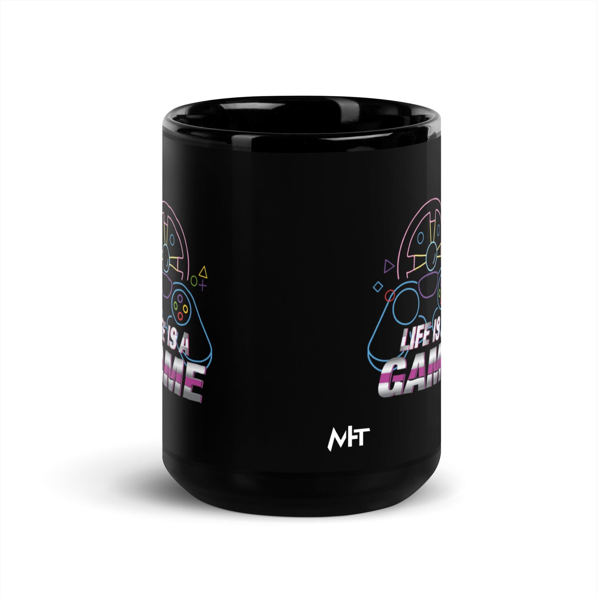 Life is a Game - Black Glossy Mug by DarkByteGear