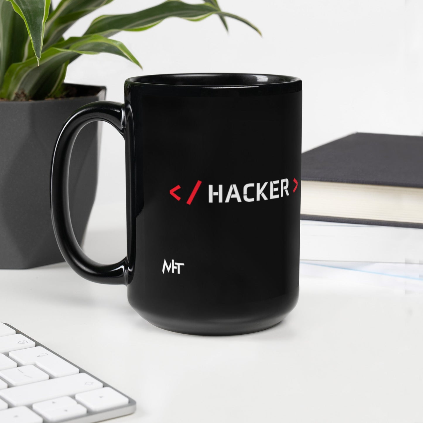 Hacker - Black Glossy Mug by DarkByteGear