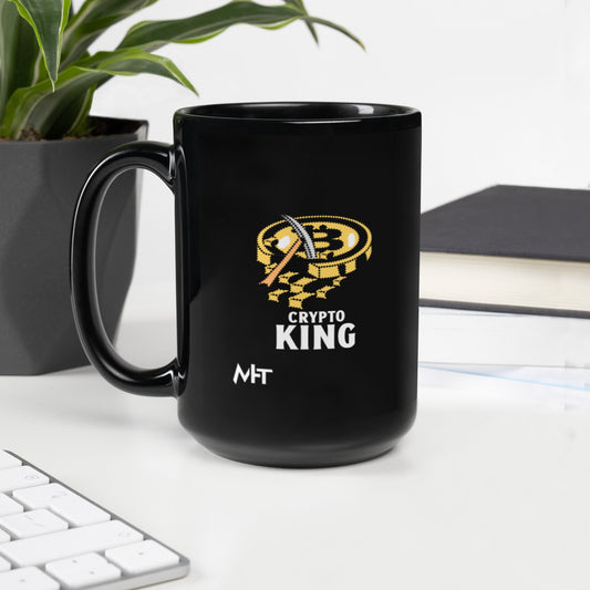 Crypto King - Black Glossy Mug by DarkByteGear